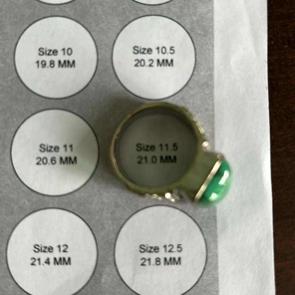 Green stone ring